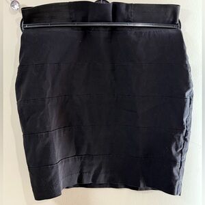 Black Ruched mini Skirt